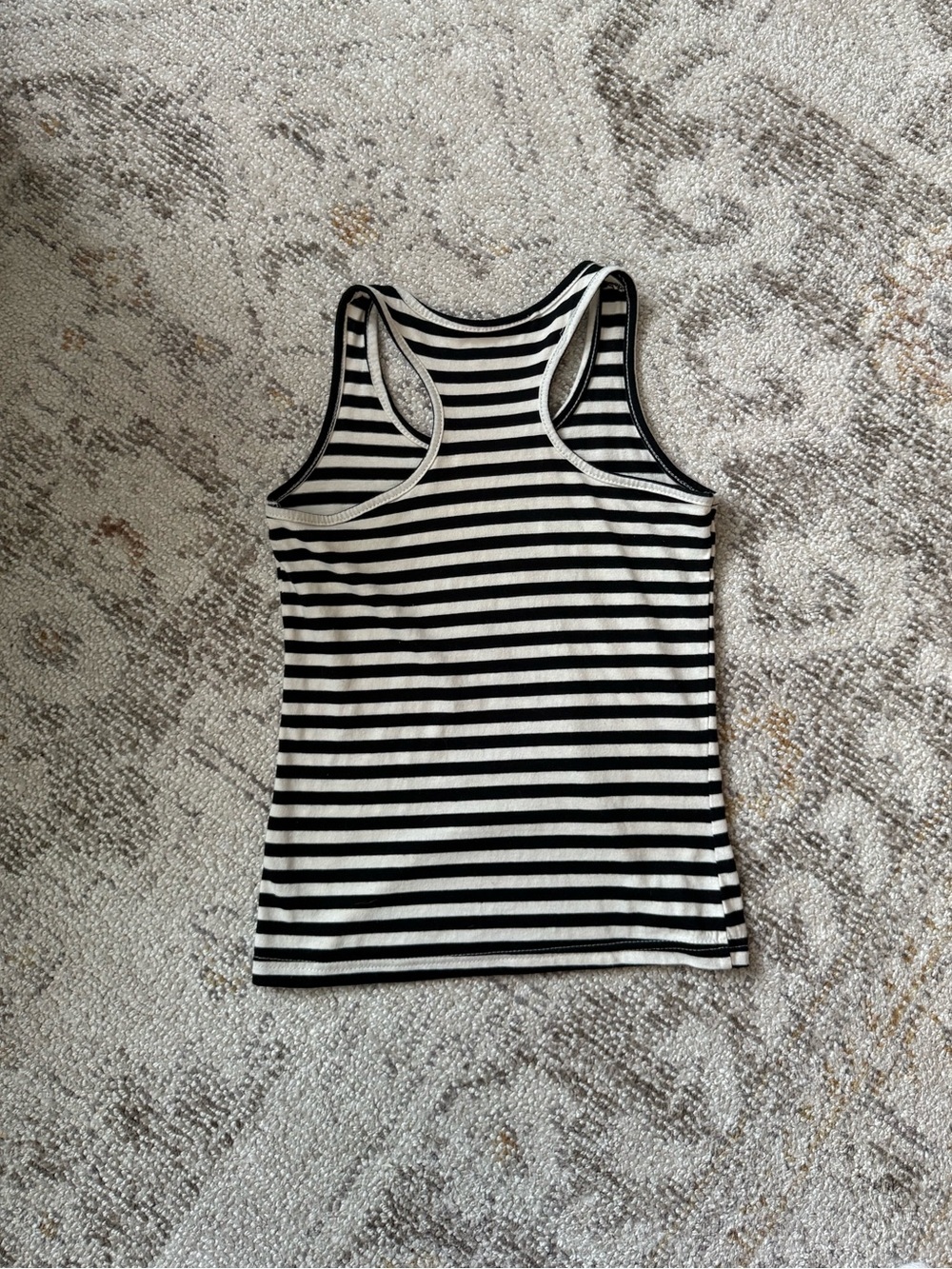 Striped Racerback Tank Top - Black & White - Picture 3 of 5